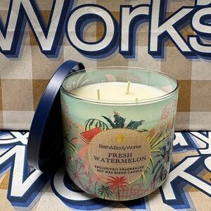 NEW B&BW Fresh Watermelon 3 wick soy wax blend candle